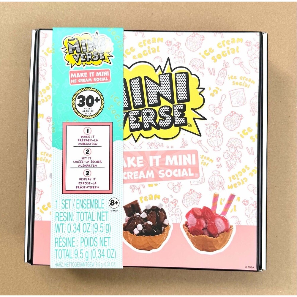 MGA Miniverse Make It Mini Food Ice Cream Social DIY Set NEW